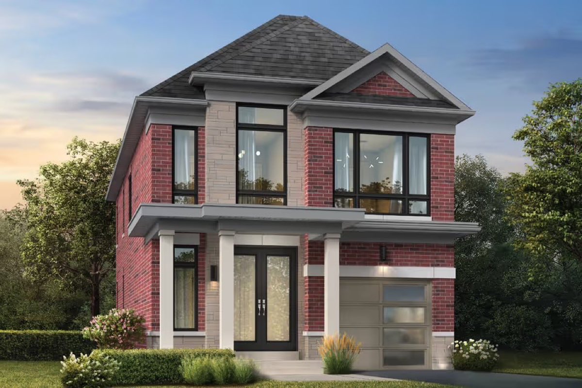 A rendering of The Vista, a three bedroom detached house on a 30 foot lot