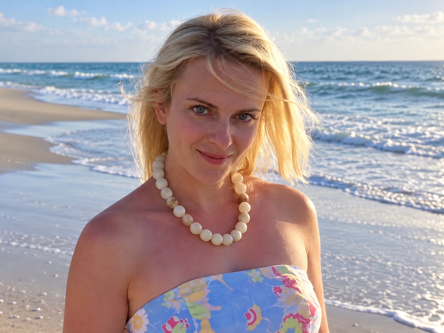 Portrait of Anna Kalat on a beach